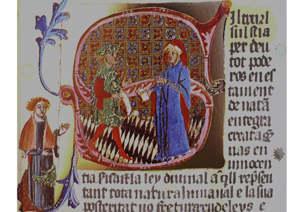 Consolat de mar-Manuscript-Illuminated codex-facsimile book-Vicent García Editores-7 Capital letter.